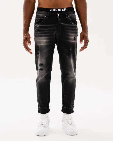 Jeans neri slavati