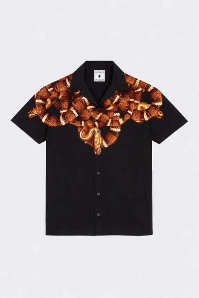Marcelo Burlon · Camicia nera collo bowling