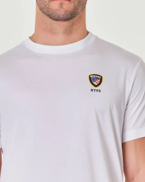 Blauer · T-shirt bianca girocollo
