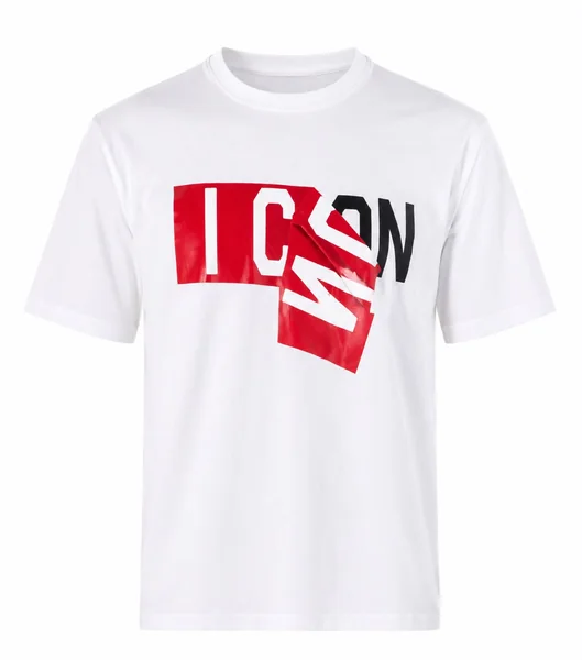 linea ICON · T-shirt bianca con stampa al centro